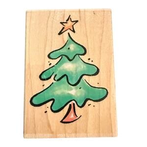 Penny Black 2000 Brush Evergreen Christmas Holiday Tree 1880F Rubber Stamp